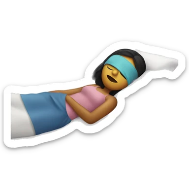 Girl in a sleeping mask laying in bed sticker