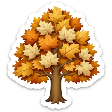 Beige Cozy tree autumn sticker