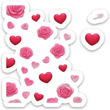 Pink and roses and hearts and flowers sticker