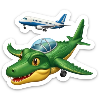 Cocodrilo con un avión sticker