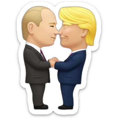 trump-and-putin-kissing,-lgbtq+ friendly, positivity, inclusiveness sticker