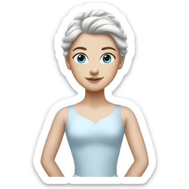 white girl in pale blue ballet clothes sticker