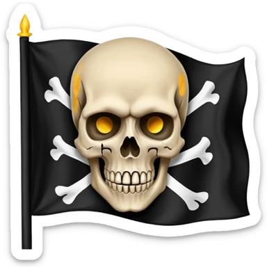 natos y waor bandera negra con calavera petra de canción cicatrices  sticker