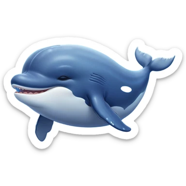 Meme-Worthy Cute Sleeping Humpback Whale Portrait Emoji, Head resting peacefully with a contented smile, showcasing an enormous blue-gray body with gently drifting pectoral fins and eyes softly closed in serene slumber, Simplified yet adorably endearing features, highly detailed, glowing with a soft, drowsy deep-sea light, high shine, relaxed and utterly lovable, stylized with an air of playful oceanic laziness, soft glowing outline, capturing the essence of a sleeping humpback whale that feels destined to become the next viral icon of adorable marine rest! sticker