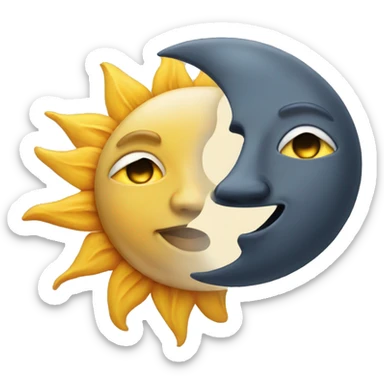 Sun and moon  sticker