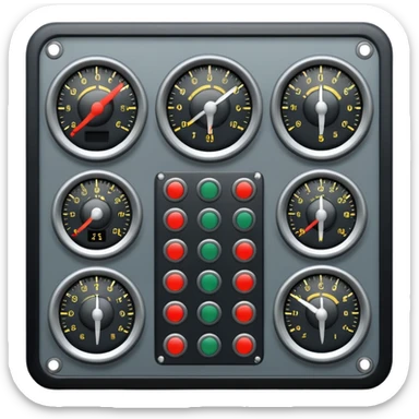 just the central flight panel of a cargo helicopter with a white backround sticker