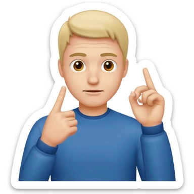 
a man making a negative gesture with his hand sticker