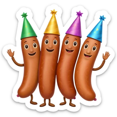 the sausages are dancing at a party sticker