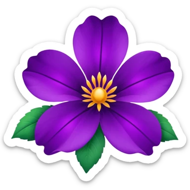 purple flower sticker