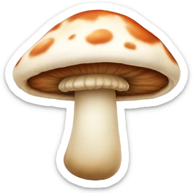 Mushroom with a cute face sticker