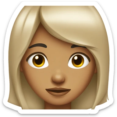 TAN SKIN GIRL, with LONG BLACK HAIR AND BANGS sticker