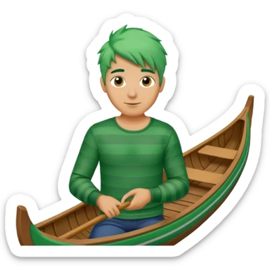 venice gondola guy green hair sticker