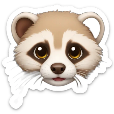 Fuzzy brown ferret sticker