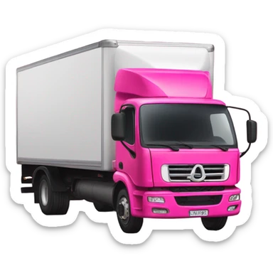 A hot pink semi trailer truck with learner plates ￼ sticker