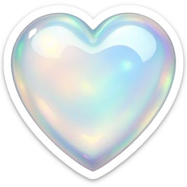 Heart shaped opal gem sticker