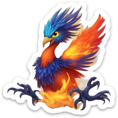 phoenix, mythical fire bird, beautiful sticker