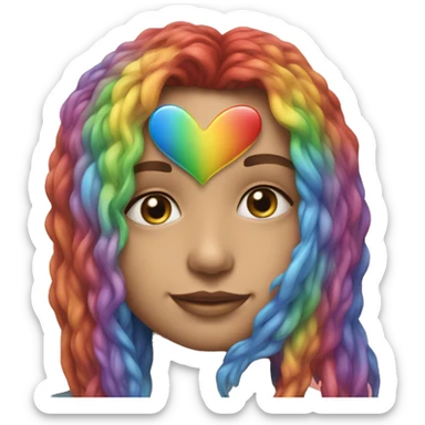 Rainbow heart ￼ sticker