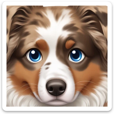 red merle australian shepherd with blue eyes  sticker