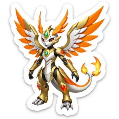 Meloetta-Wargreymon-Pokémon-Digimon-Fakémon-fusion-hybrid-creature sticker