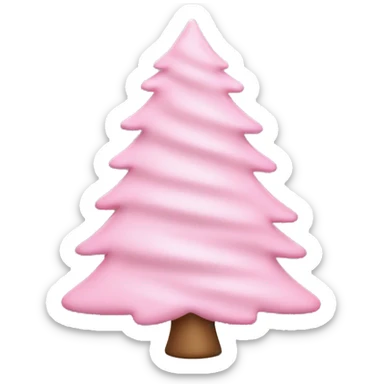 pastel pink christmas tree sticker