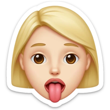 Tongue out face sticker