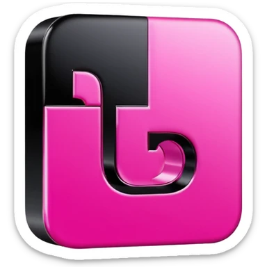 black pink 3d linkedin logo sticker