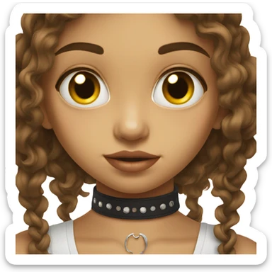 portrait of girl with choker sticker