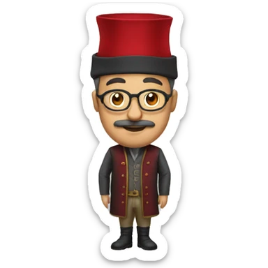 ottoman scientist with red fez sticker