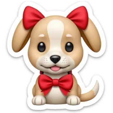 animatronic dog with red bow time like fnaf but dog emoji ios only face sticker