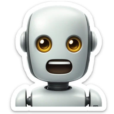 surprised robot sticker