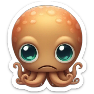cute kraken cute face meditate sticker