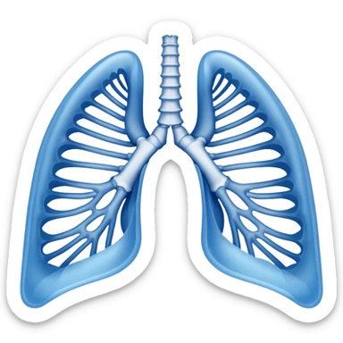 ribs that is in an xray format make it blue and white blue backround and white ribs  sticker