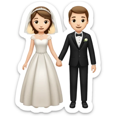 Wedding Modern Classic 2 people sticker