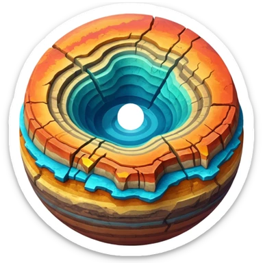 Planet separated into layers sticker