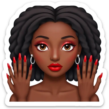 Baddie with nails and big lips and eyelashes  sticker