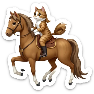 Cat riding a horse sticker