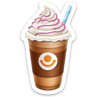 frozen coffee with whip cream dunkin donuts sticker