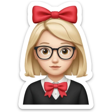 🤓+🎀 same emoji  sticker