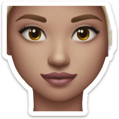 make that an emoji like this “🧑🏽” but put a kiss mark on its cheek sticker