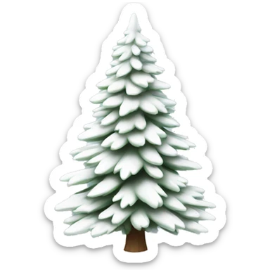  actual white fir christmas tree isolated.  sticker
