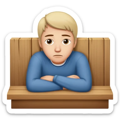 Caucasian sitting sad on counter sticker