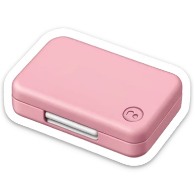 small rectangular eraser, clean matte surface, softly rounded edges, pastel pink color, detachable paper sleeve halfway around, slightly worn corner or light smudge, no pencil or extras, apple emoji style, soft lighting, subtle shadows, transparent background, emoji scale sticker