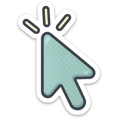 mouse cursor arrow with rounded tip, thin clean contours, soft rounded shapes, pastel palette #98B5BC, #B5B3C1, #C9A3C9, #E4C0CA, #F7DCD1, #F7C0AA, detailed shadows and highlights, soft lighting, transparent background sticker