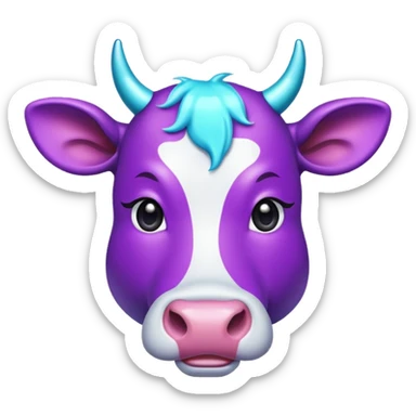 glitter purple and cian vaca sticker