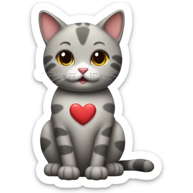 Cat with hearts sticker