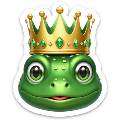 frog with a crown on its head sticker