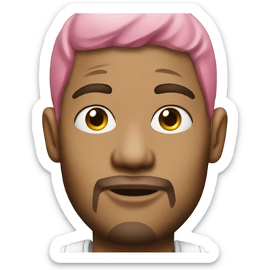 White rapper with tattoos on face and pink hair sticker