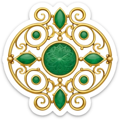 Jade and gold filigree sticker