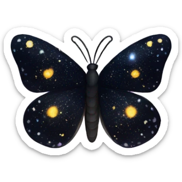 sparkly starry black galaxy butterfly sticker