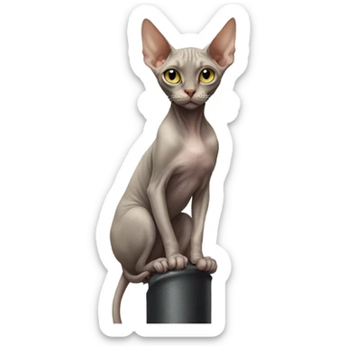 Sphinx cat on a pole  sticker
